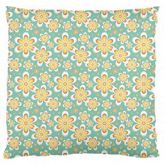 Seamless Pattern Blue Floral Large Flano Cushion Case (one Side) by paulaoliveiradesign