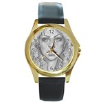 Dreaded Princess  Round Gold Metal Watch Front