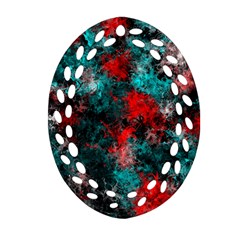Squiggly Abstract D Oval Filigree Ornament (Two Sides)