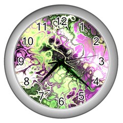 Awesome Fractal 35d Wall Clocks (Silver) 