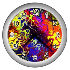 Awesome Fractal 35c Wall Clocks (Silver) 