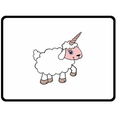 Unicorn Sheep Fleece Blanket (large)  by Valentinaart