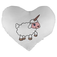 Unicorn Sheep Large 19  Premium Heart Shape Cushions by Valentinaart