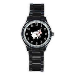 Unicorn Sheep Stainless Steel Round Watch by Valentinaart