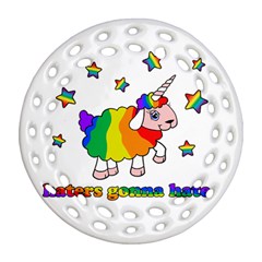 Unicorn Sheep Ornament (round Filigree)