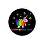 Unicorn sheep Rubber Coaster (Round)  Front