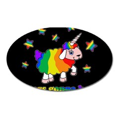 Unicorn Sheep Oval Magnet by Valentinaart