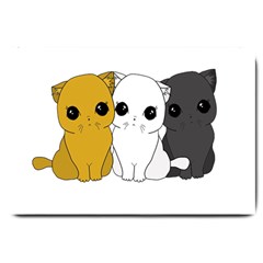 Cute Cats Large Doormat  by Valentinaart