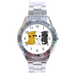 Cute Cats Stainless Steel Analogue Watch by Valentinaart