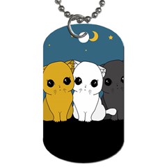 Cute Cats Dog Tag (one Side) by Valentinaart