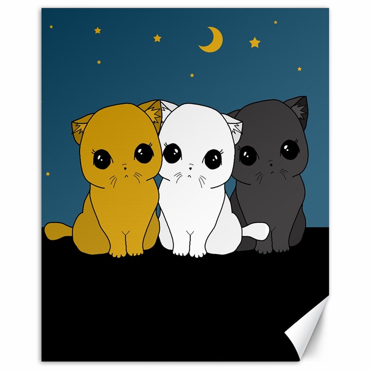 Cute cats Canvas 11  x 14  