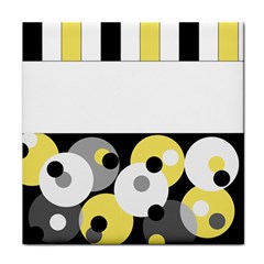 Black, Gray, Yellow Stripes And Dots Face Towel
