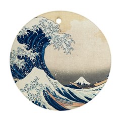 The Classic Japanese Great Wave Off Kanagawa By Hokusai Ornament (round)