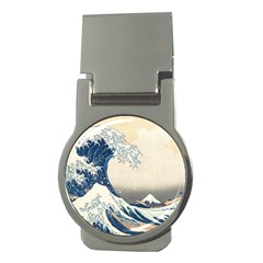 The Classic Japanese Great Wave Off Kanagawa By Hokusai Money Clips (round)  by PodArtist