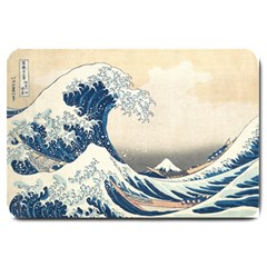 The Classic Japanese Great Wave Off Kanagawa By Hokusai Large Doormat  by PodArtist