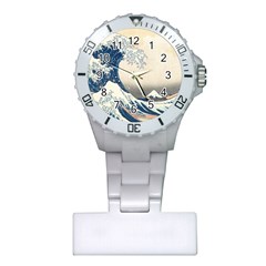 The Classic Japanese Great Wave Off Kanagawa By Hokusai Plastic Nurses Watch