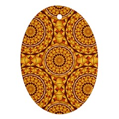 Golden Mandalas Pattern Oval Ornament (two Sides) by linceazul