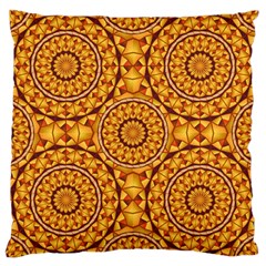 Golden Mandalas Pattern Large Cushion Case (one Side) by linceazul