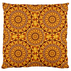 Golden Mandalas Pattern Large Flano Cushion Case (two Sides) by linceazul