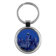 Space Needle Seattle Washington Key Chains (round)  by Nexatart