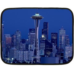 Space Needle Seattle Washington Fleece Blanket (mini) by Nexatart