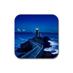 Plouzane France Lighthouse Landmark Rubber Coaster (square) 