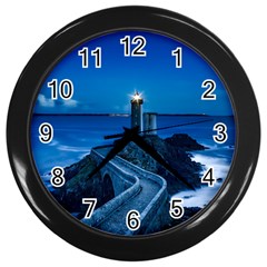 Plouzane France Lighthouse Landmark Wall Clocks (black) by Nexatart