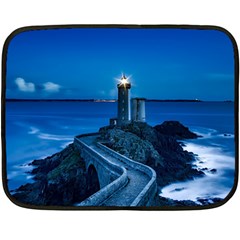 Plouzane France Lighthouse Landmark Double Sided Fleece Blanket (mini)  by Nexatart