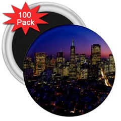 San Francisco California City Urban 3  Magnets (100 Pack) by Nexatart
