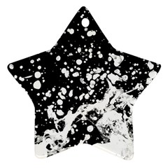 Black And White Splash Texture Ornament (star) by dflcprints