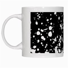 Black And White Splash Texture White Mugs by dflcprints