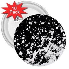 Black And White Splash Texture 3  Buttons (10 Pack)  by dflcprints