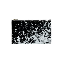 Black And White Splash Texture Cosmetic Bag (small)  by dflcprints