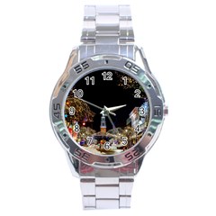 Church Decoration Night Stainless Steel Analogue Watch by Nexatart