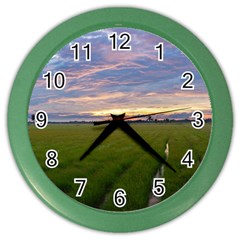 Landscape Sunset Sky Sun Alpha Color Wall Clocks