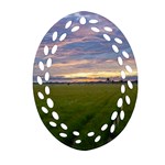 Landscape Sunset Sky Sun Alpha Oval Filigree Ornament (Two Sides) Front