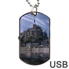 Mont Saint Michel France Normandy Dog Tag Usb Flash (one Side) by Nexatart