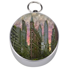 Flat Iron Building Toronto Ontario Silver Compasses by Nexatart