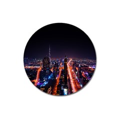 Dubai Cityscape Emirates Travel Magnet 3  (round) by Nexatart