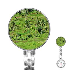 Greenery Paddy Fields Rice Crops Stainless Steel Nurses Watch by Nexatart