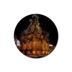 Dresden Frauenkirche Church Saxony Rubber Round Coaster (4 Pack) 