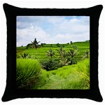 Bali Rice Terraces Landscape Rice Throw Pillow Case (Black) Front