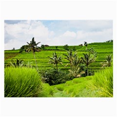 Bali Rice Terraces Landscape Rice Large Glasses Cloth (2-side) by Nexatart