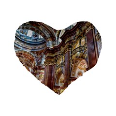 Baroque Church Collegiate Church Standard 16  Premium Flano Heart Shape Cushions