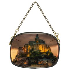 Mont St Michel Sunset Island Church Chain Purses (two Sides)  by Nexatart