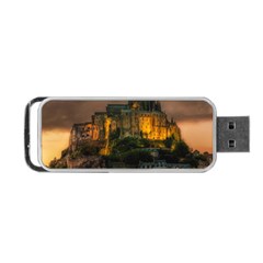 Mont St Michel Sunset Island Church Portable Usb Flash (one Side) by Nexatart