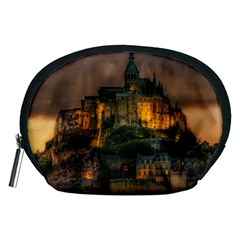 Mont St Michel Sunset Island Church Accessory Pouches (medium)  by Nexatart