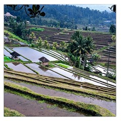 Rice Terrace Rice Fields Large Satin Scarf (square) by Nexatart