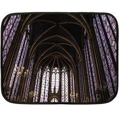 Sainte Chapelle Paris Stained Glass Double Sided Fleece Blanket (mini) 