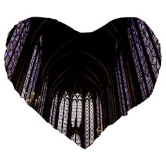 Sainte Chapelle Paris Stained Glass Large 19  Premium Heart Shape Cushions